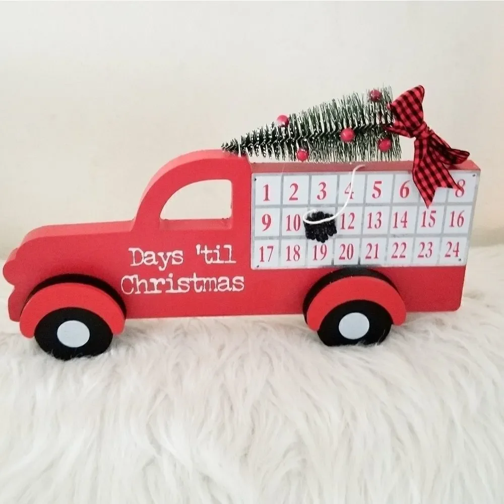 Christmas holiday advent calendar old truck